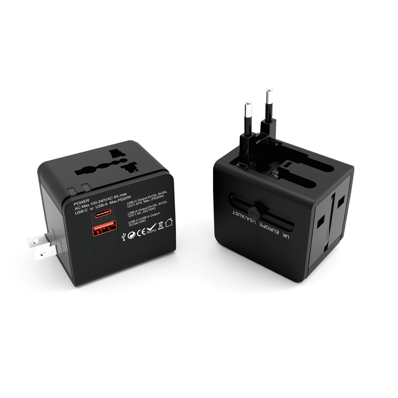 PD20W+QC18W多国旅游适配器 USB转换器插座插头