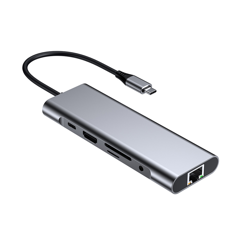 9合1拓展坞Type-C转USB3.0+HDMI+RJ45+PD+SD/TF
