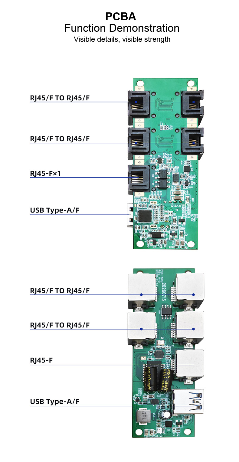 含POE RJ45网络接口扩展定制案例